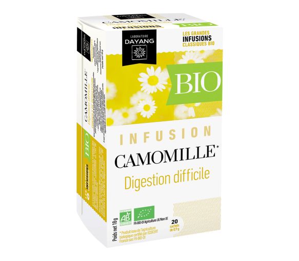 Bio-Kamilleninfusion bei schwerer Verdauung Dayang Tradition - 20 Beutel