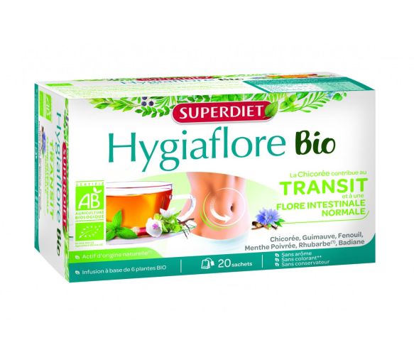Infusion Transit Hygiaflore bio Superdiet - Schachtel mit 20 Beuteln