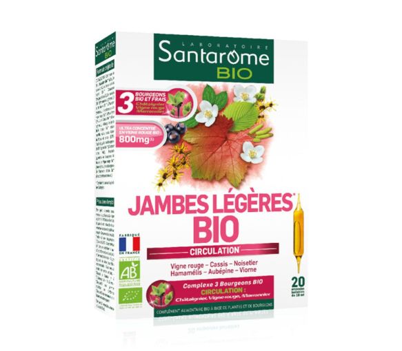 Leichte Beine Fluidiveine Bio Santarome - Packung mit 20 Ampullen