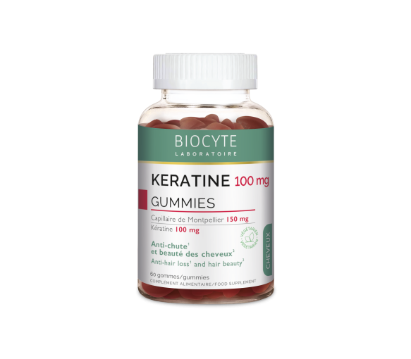Keratine 100mg gegen Haarausfall und Haarpflege Biocyte - Dose mit 60 Gummies