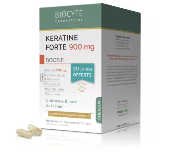 Keratine Forte 900mg Biocyte - Packung mit 180 Kapseln - image 1