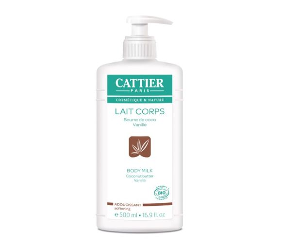 Körpermilch mit Bio-Kokosnuss und Vanille von Cattier - Pumpflasche mit 500 ml