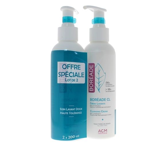 Reinigende Creme Boréade CL Laboratoire ACM - 2er-Pack Pumpflaschen à 200ml