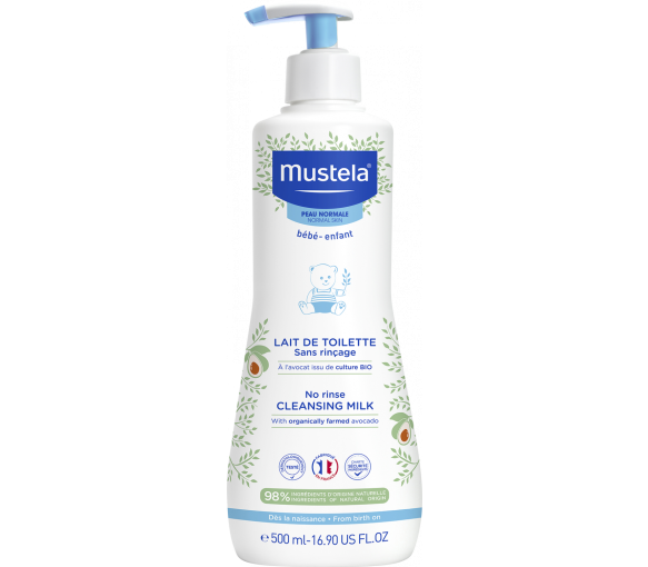 Mustela Reinigungswasser ohne Abspülen für normale Haut von Babys und Kindern - Pumpflasche mit 500 ml - image 1