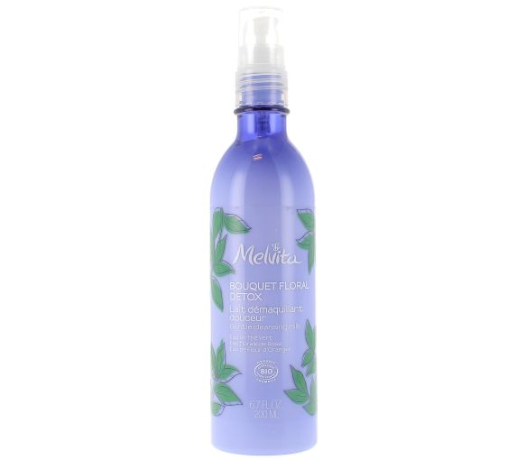 Sanfte Reinigungsmilch mit floralem Detox-Bouquet bio Melvita - Pumpflasche mit 200 ml