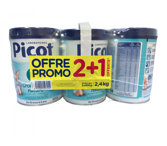 Milchpulver 3. Alter Wachstum Natur Picot - 3er Pack à 800g