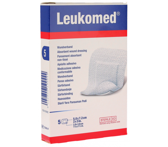 Leukomed absorbierende Wundverbände aus Vliesstoff Bsn medizin - Schachtel mit 5 Verbänden von 5,0x7,2 cm - image 1