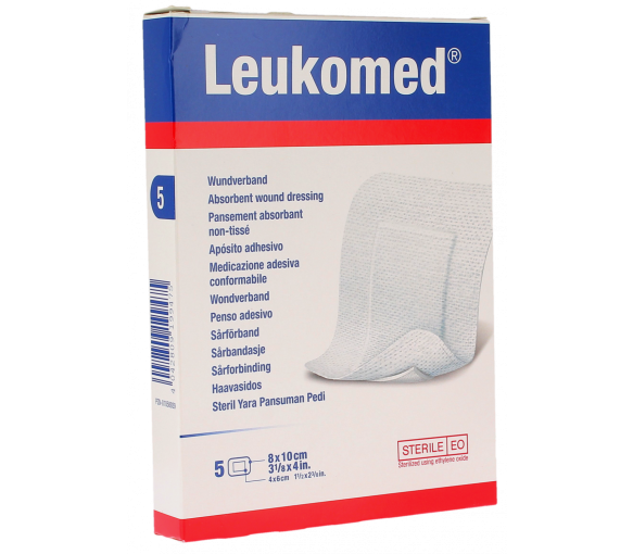Leukomed absorbierende Wundverbände aus Vliesstoff Bsn medizin - Schachtel mit 5 Verbänden von 8x10cm - image 1