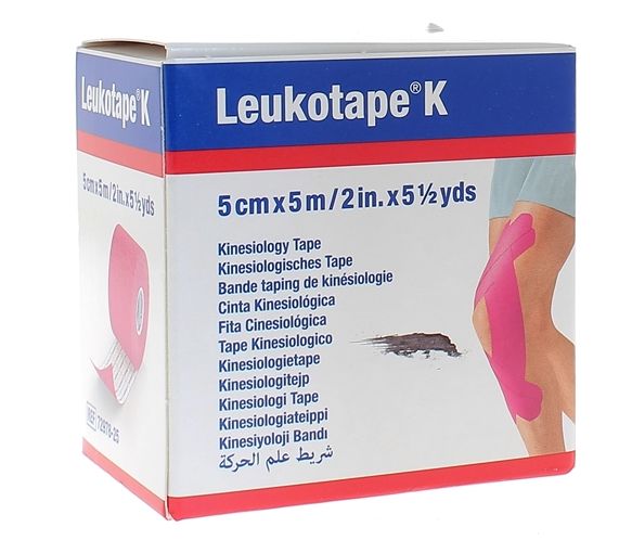 Leukotape K elastische Klebeband Rosa BSN medical - Band von 5 cm x 5 m