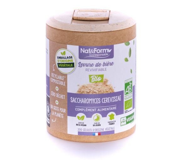 Bio-Bierhefe Ecoresponsable Nat&Form - Dose mit 200 Kapseln - image 1