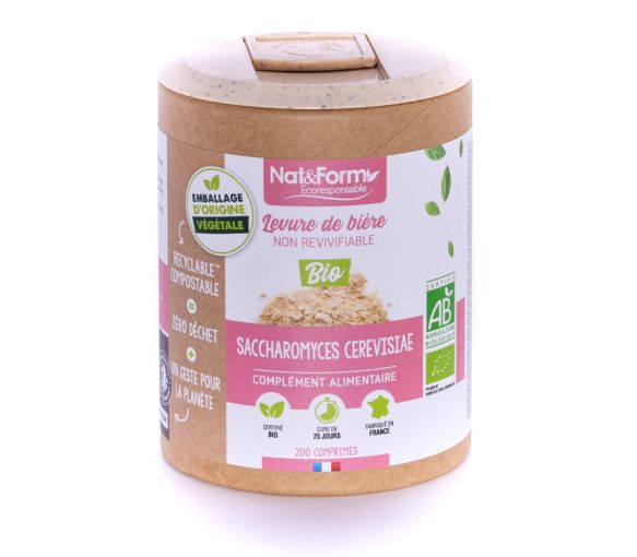 Bio-Bierhefe nicht reaktivierbar Ecoresponsable Nat&Form - Dose mit 200 Tabletten - image 1