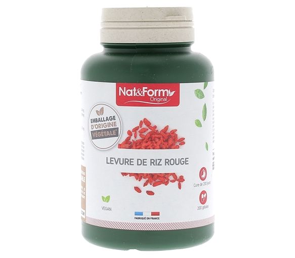 Bio Rote Reismehl Original Nat&Form - Dose mit 200 Kapseln - image 1