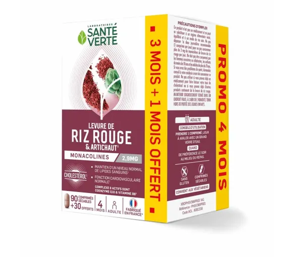 Roter Reishefe Gesundheit Grün - 90 Tabletten + 30 Tabletten gratis
