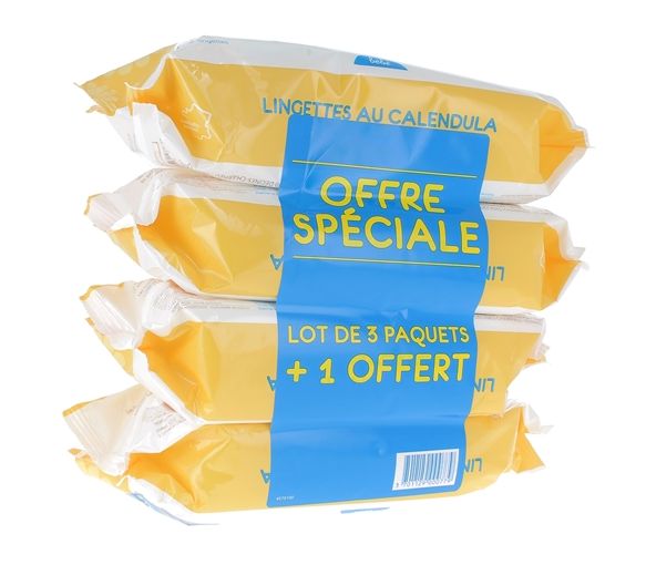 Calendula-Feuchttücher für Babys von Gifrer - 4 x 70 Tücher im Set