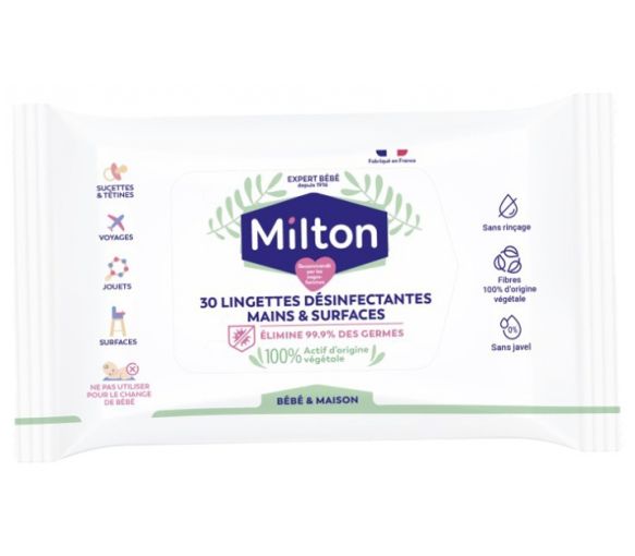 Milton Desinfektionstücher für Oberflächen - Packung mit 30 Tüchern