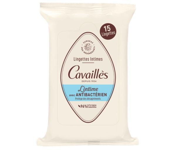 Intim-Wipes mit antibakteriellem Rogé Cavaillès - Packung mit 15 Tüchern