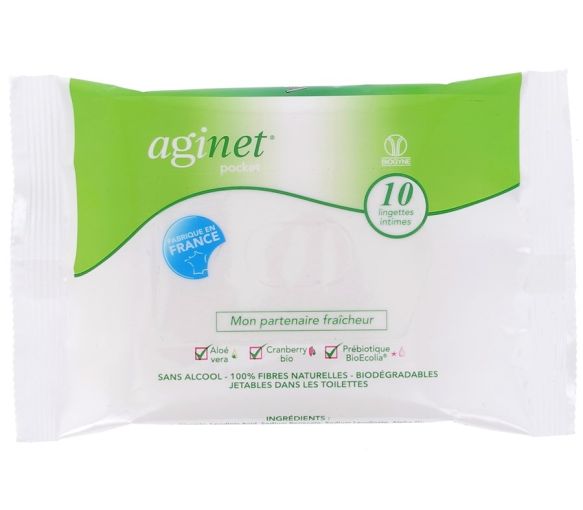 Intime Tücher Aginet Pocket - Packung mit 10 Tüchern