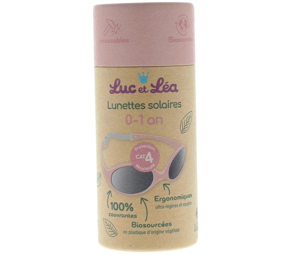 Biobasierte Sonnenbrille Kategorie 4 0-1 Jahr puderrosa Luc und Léa - 1 Paar Brillen - image 1