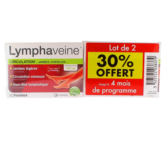 Lymphaveine Circulation 3C Pharma - 2er Pack mit 60 Tabletten