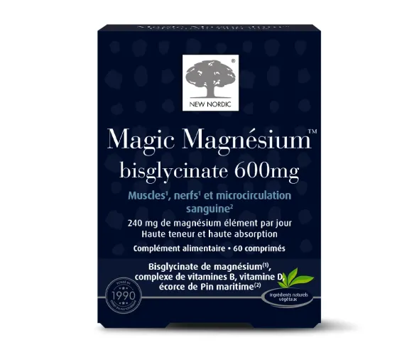 Magic Magnesium Bisglycinate 600mg New Nordic - Packung mit 60 Tabletten