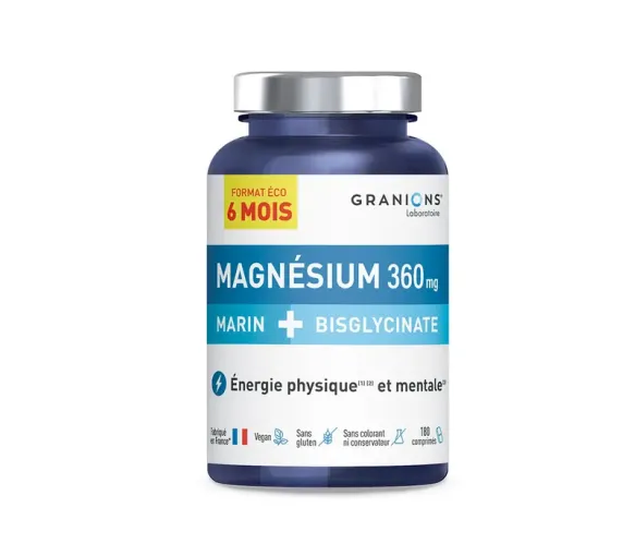 Meeresmagnesium + Bisglycinat 360mg Granions - Dose von 180 Tabletten - image 1