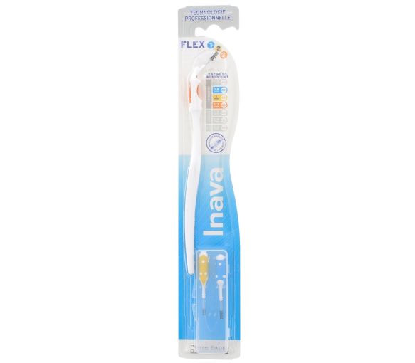 Langer Griff und Flex Bürsten 1 2 3 Inava - 1 Bürste und 3 gemischte Bürsten