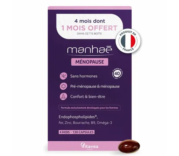 Manhaé Weiblichkeit Menopause Nutrisanté - Packung mit 120 Kapseln