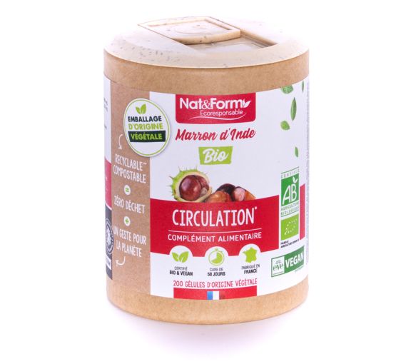 Bio-Edelkastanie Circulation Nat&Form - Dose von 200 Kapseln - image 1