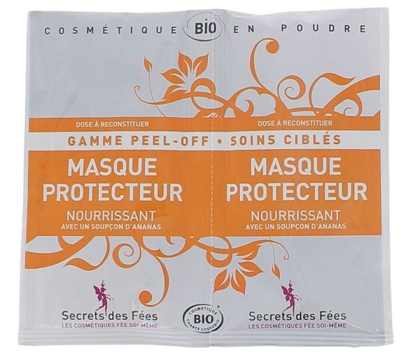 Bio-Nährende Schutzmaske Peel-Off Secrets des Fées - 2 Masken à 8 g