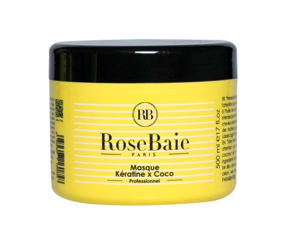 Keratin- und Kokosnussöl-Maske RoseBaie - 500ml-Behälter