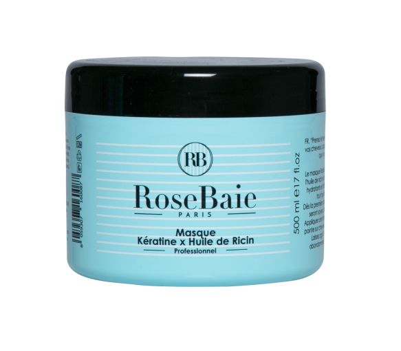 Keratin- und Rizinusöl-Maske RoseBaie - 500ml Topf