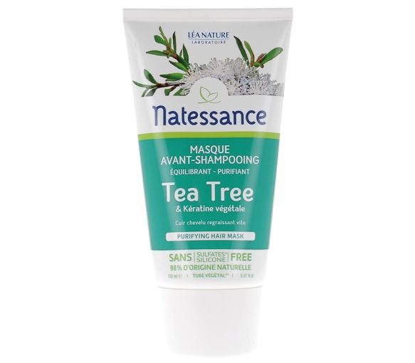 Tea Tree Vorwaschmaske Natessance - 150ml Pflanzenröhre