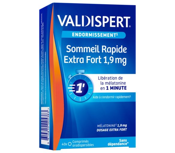 Schneller Schlaf Extra Stark 1,9 mg Valdispert - Packung mit 40 orodispersiblen Tabletten - image 1