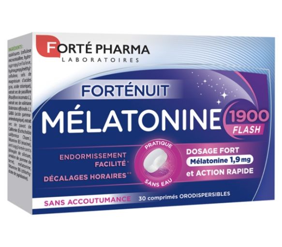 Melatonin 1900 Flash Forté Pharma - Packung mit 30 Tabletten