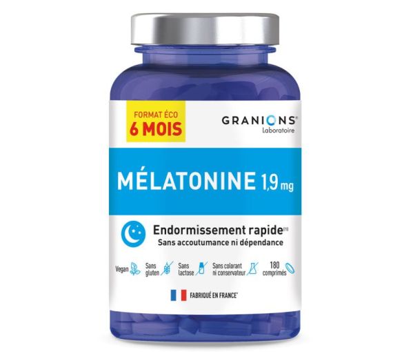 Melatonin 1,9 mg schnelle Einschlafhilfe Granions - Dose mit 180 Tabletten - image 1