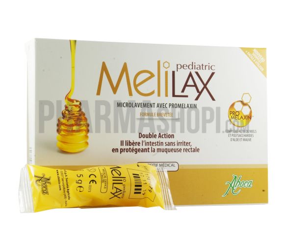 Melilax pädiatrisches Mikrolavement mit Promelaxin Aboca - Packung mit 6 Klistieren