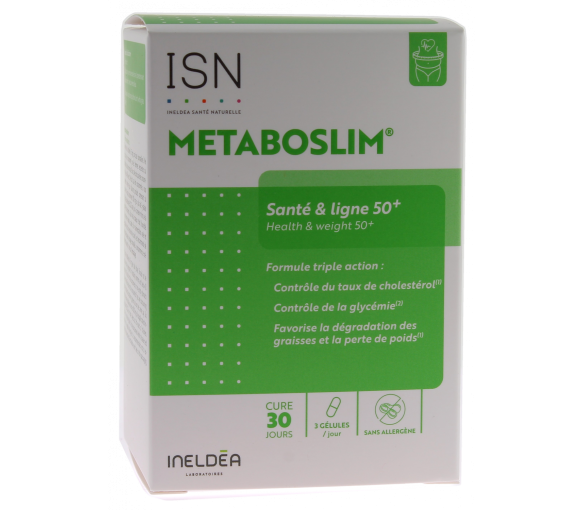 Metaboslim Spezial Bauchfett 50+ Ineldea - Packung mit 90 pflanzlichen Kapseln - image 1