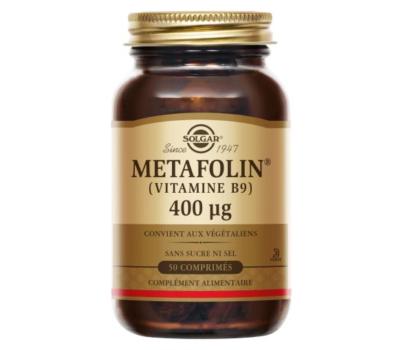 Metafolin 400 µg (Vitamin B9) Solgar - Packung mit 50 Tabletten - image 1