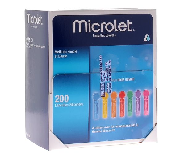 Microlet bunte Lanzetten für Ascensia Blutlanzette - Packung mit 200 Lanzetten - image 1