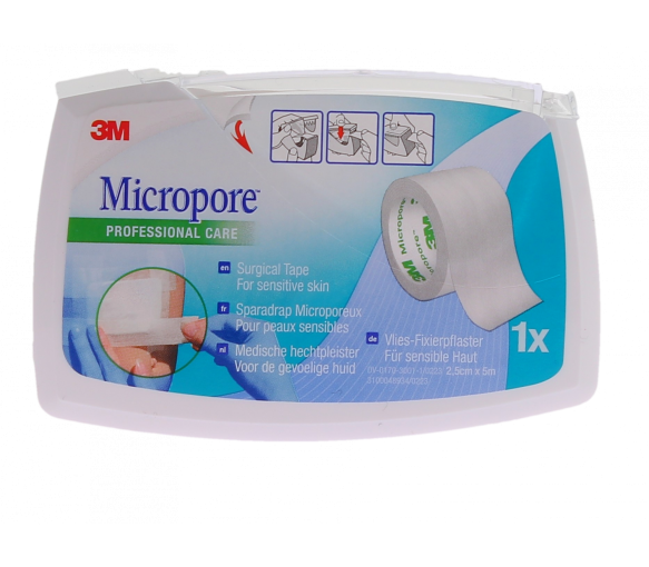Mikropore Pflaster weiß 3M - Rolle von 2,5 cm x 5 m - image 1