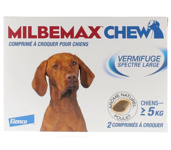Milbemax Kautabletten Entwurmungsmittel für Hunde 5kg + - 2 Kautabletten