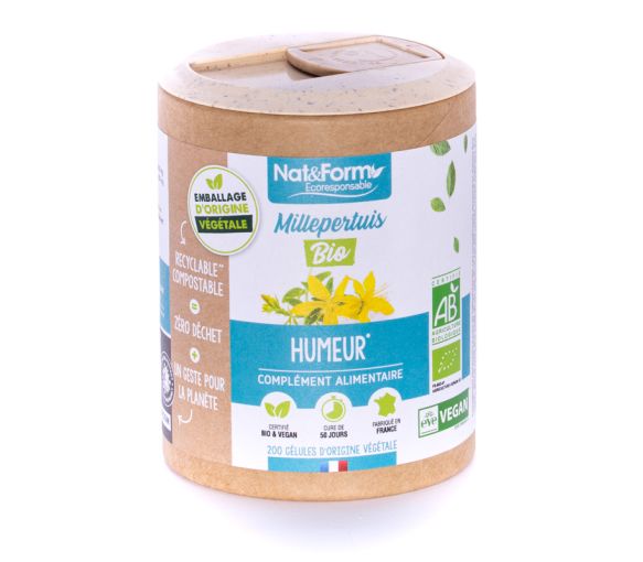 Bio-Eco-Responsibles Johanniskraut Nat&Form - Packung mit 200 Kapseln - image 1
