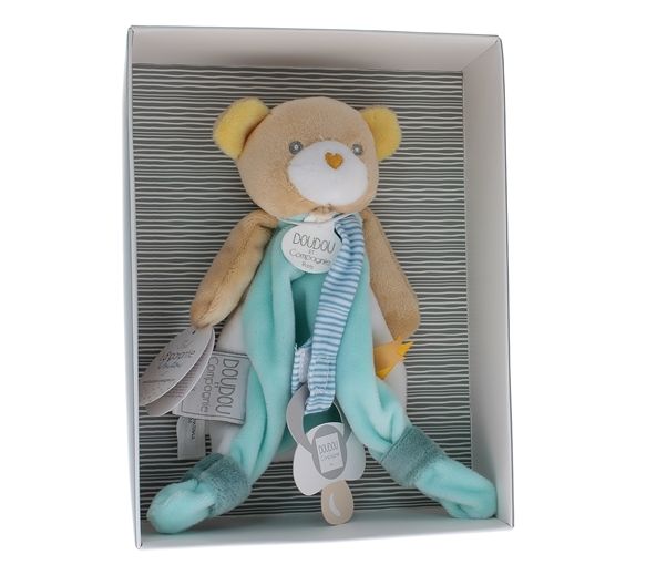 Mini Schnuffeltier Bär Schnullerhalter Doudou und compagnie - Box mit Schnuffeltier von 15 cm - image 1