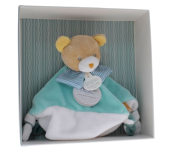 Mini Kuscheltier Bär blau Doudou und compagnie - Box mit 20 cm Kuscheltier - image 1