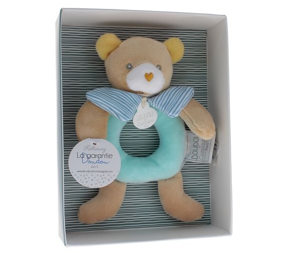Mini Kuscheltier Bär Rassel Doudou und compagnie - Box mit einem 20 cm großen Kuscheltier - image 1