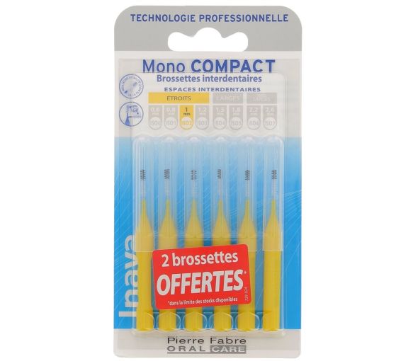 Mono kompakt schmal 1 mm Inava - 4+2 Interdentalbürsten