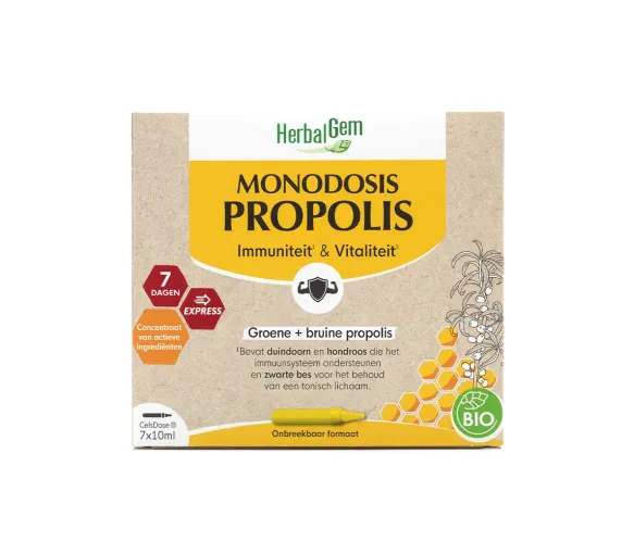 Monodosen von Propolis Herbalgem - Schachtel mit 7x10ml