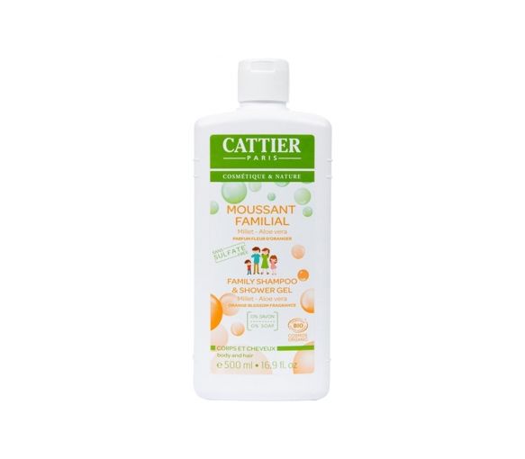 Bio-Familien-Duschgel mit Orangenblüten-Duft Cattier - Flasche mit 500 ml