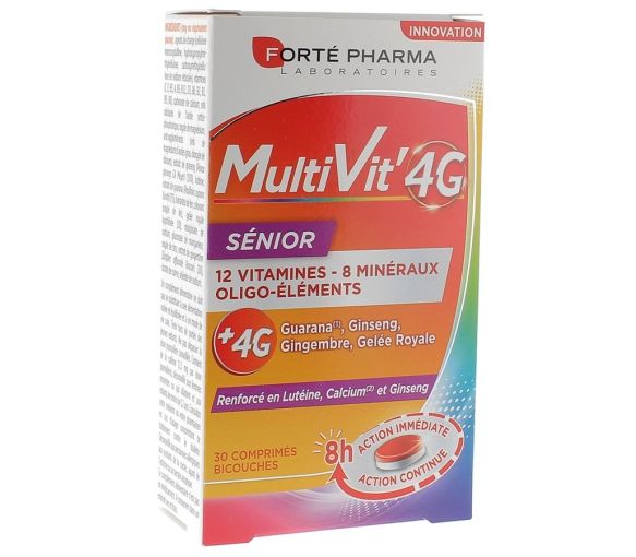MultiVit' 4G Senior Forté Pharma - Packung mit 30 zweischichtigen Tabletten