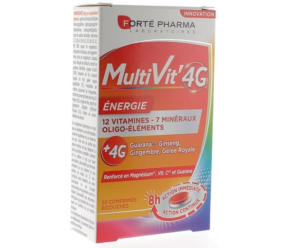 MultiVit' 4G Energie Forté Pharma - Packung mit 30 doppelschichtigen Tabletten